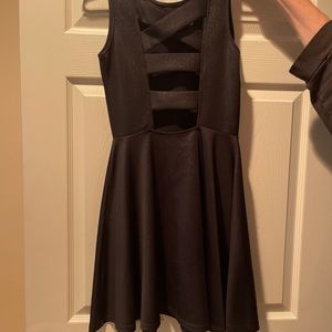 Cute fitted and flaired dress with sparkles!